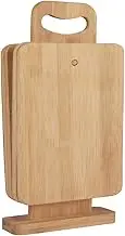 Clevinger Chopping Boards Cutting Board, 4 Pieces Bamboo Chopping Block Set with Display Stand and Hanging Hole for Kitchen