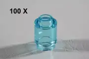 LEGO® Trans-Light Blue Brick Round 1 x 1 Open Stud MOC parts 3062b - 100 pcs
