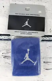 Vintage Nike Michael Jordan Jumpman Wristbands Blue & Silver "18" - NEW