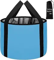JSVSLTD Foot Bath Basin 20L Collapsible Bucket, Portable Foot Soak Tub Feet Soaking Bucket for Outdoor Travel, Camping, Fishing(Blue)