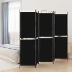 5-Panel Room Divider Black 250x200 cm Fabric Privacy Screen Home Decor Par 50237