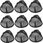 LOORGVEL 10pcs Black Stretchable Crochet Hair Cap for Women and Men Comfortable Mesh Bonnets for Sleeping Weaving and Crochet Hair Extensions