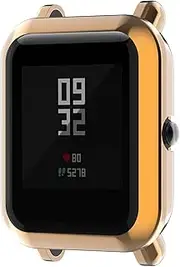 Turnwin intended for Amazfit GTS 2 Mini Case, Full of Cover Electroplating Soft Flexible TPU Silicone Shock-Proof and Scratch-Resistant Protector Cover Case intended for Amazfit GTS 2/ Pop Pro Mini Bands Smartwatch (Rose Gold)