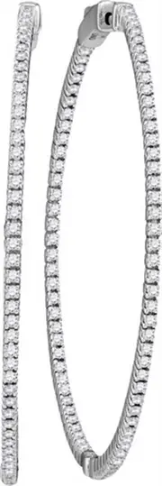 1 1/5CTW-Diamond HOOPS EARRINGS