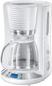 [Russell Hobbs] Inspire 24390-56 Coffee Machine [Digital Timer, Shower Head for Optimal Extraction and Aroma] (Max 10 Cups, 1.25 L Glass Jug, Warming Plate, 1100 W) Filter Coffee Machine