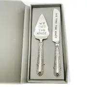 Mudpie We Tied The Knot Wedding Cake Server Set, 2 Pcs