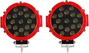 BYBDQKTVEH 2Pcs 51W Super Bright Led Working Lamp 7inch Round Led Work Light Waterproof 12V Truck Car LED Light Bar External Lamps 24V Work Light(Red Cover)