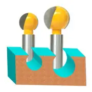 2PC 1/2" SH 3/4" and 1" Diameter Plunging Ball End Router Bit sct-888