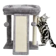 Small Cat Tree with Scratching Post, Cat Scratching Board for Adults, Cat Pos...
