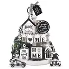 15 Pcs Farmhouse Tiered Tray Decor Set Home Wooden Signs Rustic Home Sweet Ho...