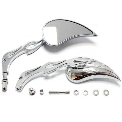 Chrome Motorcycle Mirrors For Harley Davidson Dyna Wide Glide Fat Bob Fatboy US