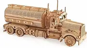 3D Wooden Puzzle - Tank Truck Wooden Crafts Assembly Building Model - Mechanical Car Model Kits - Wood STEM DIY Brain Teaser Puzzle for Adults and Teens Boys Girls (Tank Truck)