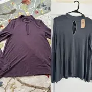American Eagle Outfitters Soft and Sexy Burgundy Gray Top Bundle Size S NWT