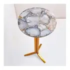 Grey Agate Stone Coffee Table Top, Square Agate Center Table Top Home Decor