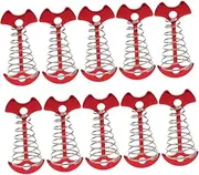 EXAOMBLE 10pcs Fish Bone Deck Pegs Tent Anchors Spring Buckle Windproof Deck Anchor Nail for Securing Tents Canopy and Tarp On Wooden Surfaces