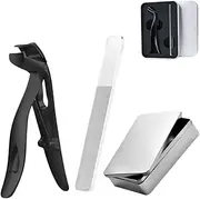 AYOCULTURE Portable Nail Care Set - Sharp Stainless Steel Clippers and File - Black