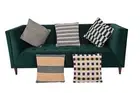 Set of 5 cotton cushion covers with jacquard weave featuring geometric pattern