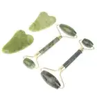 Natural Jade Massage Roller + Guasha Board SPA Scraper Stone Facial Massager ❤B❤