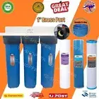 20" x 4.5" Big Blue Whole House Water Filter System ( 3 stages ) 1" Brass Port