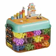 Toys Storage Organizer Bins,Plastic Storage for Box Stackable Toys Organizer,Building Block Storage,Box Storage Container (Green 3 Layer)