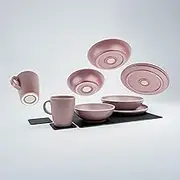 Silwy® Dolomit Grey Magnetic Tableware Set - 11-Piece Plastic Tableware in Stonetouch Design | for Motorhome, Camping & Boat | Rattle-Free & Shatterproof | Includes Nano Gel Mat & Pads