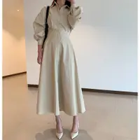 在飛比找蝦皮商城精選優惠-韓國chic 法式收腰顯瘦襯衫洋裝