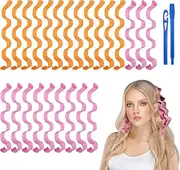 URAQT Curlers, Pack of 24 Spiral Curls Wave Styling Kit, Hair Curlers with Styling Hooks for All Hairstyles (30 cm)