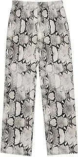 [ZZXXB] Retro Snake Print Boys Long Pants Soft Trousers Elastic Waist Kids Lounge Bottoms with Pockets S-XL