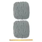 T-Shirt Yarn for Crocheting with Hook, 2 Pack 560g/196 Yards Yarn(Dark Grey)