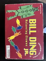 Bill Ding Blocks Balancing Building 9 Vintage Wood Stacking Men - Original Box