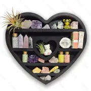 NNETM Two hearts intertwine in this beautifully crafted crystal wood shelf