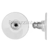 Bulk Lot 100 Surgical Stainless Steel Comfort Clutch Earring Backs w/ Clear Pad