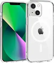 TENOC Phone Case for iPhone 13 Mini, Magnetic Case Clear [Compatible with MagSafe] Protective Bumper Hard Back Cover for 5.4 Inch
