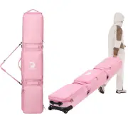 DashingNoah Rolling Ski Bags with Wheel, 155cm-175cm Padded Waterproof Snowboard Bag for Air Travel, Fits Single Ski & S