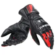DAINESE DRUID 4 BLACK RED LEATHER MOTORCYCLE MOTORBIKE SPORTS BIKE GLOVES