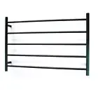 Radiant Matte Black 950 x 600mm Round Heated Towel Rail (Right Wiring) BRTR07RIG