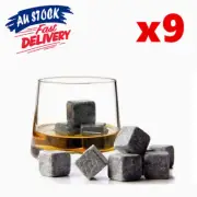 9x Whiskey Stone Ice Cube Wine Cooler Reuseable Drink Chilling Whisky Rocks