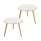 SOGA 60x60cm White Small Side Coffee Table Living Room Balcony Home D?cor Style