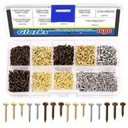 1600Pcs Small Tiny Nails Kit Wooden Screw Nail Gold Silver Bronze 1x6mm 1x8mm...
