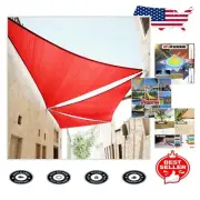 Red Triangle Shade Sail 16' x 16' x 16' - 190 GSM UV Block Canopy for Durability