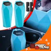 2PC 0.5L Sky Blue Car Trash Garbage Compact Cup Holder Can w/ Removable Lid