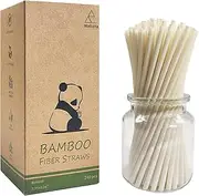 Disposable Bamboo Fiber Drinking Straws, 240 Counts of 7.8 Inches Biodegradable Bamboo Straw for Hot & Cold Drinks,100% Recyclable & Eco Friendly