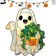 Zibeem Ghost Sun Catcher, Ghost Decor, Sun Catcher Cute 2D Spooky Ornaments Decorations for Window Holiday Crafts, Home Classroom Outdoor