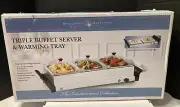 Sensio Bella Cucina MS-538 Triple Buffet Server and Warming Tray Brand NIB