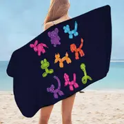 Dogs Shape Balloons Microfiber Beach Towel