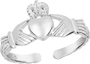 [AeraVida] Promise Of Love Royal Claddagh .925 Sterling Silver Toe or Pinky Ring, Metal, silver