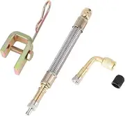 X AUTOHAUX 1 Set 90 Degrees Copper Tire Valve Extension with Universal Stainless Steel 125mm Tyre Valve Stem Extender for Car Motorcycle RV Truck Bike