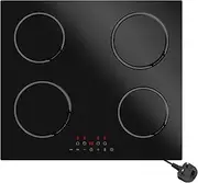 STARCHARTS Build-in Induction hob BRI4002-M, 4 Zones 59cm, Boost Function, Ceramic Glass, Color Matte Black, Plug and Play, Plug-in