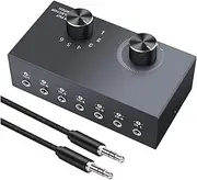 6 Ports 3.5mm Audio Switch Bidirectional 3.5mm ABS Audio Switcher for PC Phone Headphone