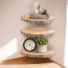 Corner Shelf Wall Mounted Wood Corner Floating Shelves 3Pcs Wall Shelf Rustic
